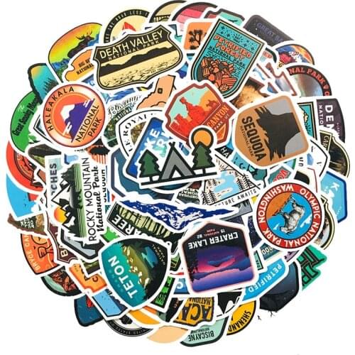 50/100Pcs National Park Zoo Icon Cartoon Stickers For Suitcase Skateboard Laptop Luggage Fridge Phone Car Styling Decal Sticker