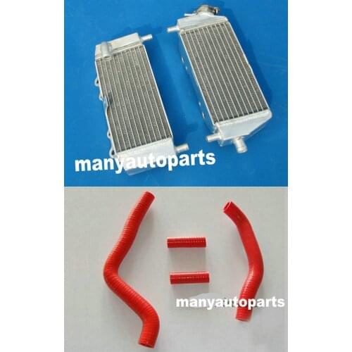 Aluminum Radiator with Red Hose for Kawasaki KX125 KX 125 2003 2004 2005 2006 2007 2008