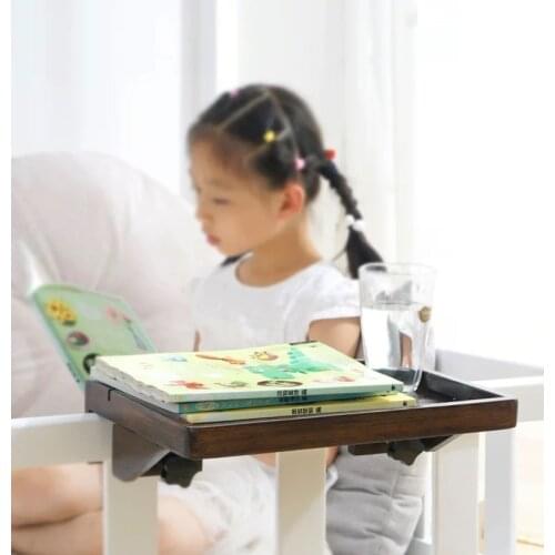 Bamboo Clip On Bedside Shelf Attachable Tray Side Table for Window Cabinet Bunk Bed Phone Holder Space Saver Storage Organizer