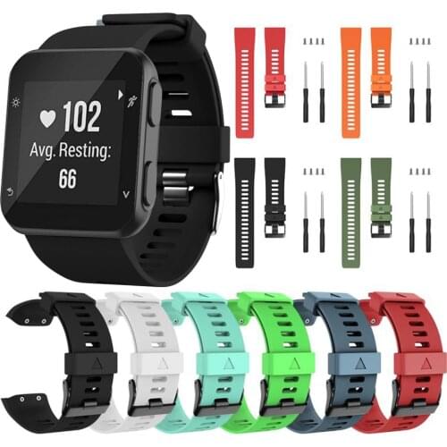 Colorful Sport Wrist Straps For Garmin Forerunner 35 Smart Watch Band Silicone Replacement WatchBand Bracelet Screwdriver Correa