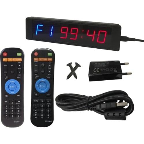 D08D Gym Timer Stopwatch with Remote for Gym Fitness Training Ideal Interval Timer Clock ,with Wall Mount Brackets