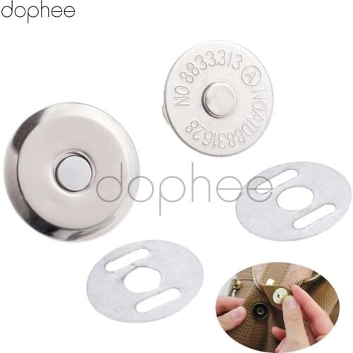 Dophee 10pcs 16/18mm Silvery Magnetic Snaps Buttons Buckle Fasteners Clasps For Lady Bags Handbag Purse Wallet Scrapbook Craft
