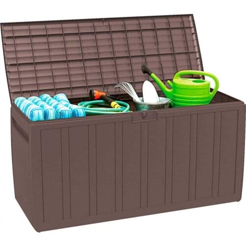 Outdoor chest 270 litres brown resin 117x45,5x57cm GH91