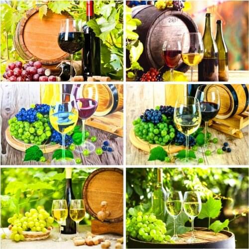 HUACAN 5D DIY Diamond Painting Wine Fruit Home Decoration Full Drill Square Embroidery Picture Handcraft Kit