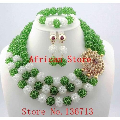 Amazing african beads jewelry set chain women Nigerian wedding crystal multi layer necklace/ earring Indian jewelry sets R568