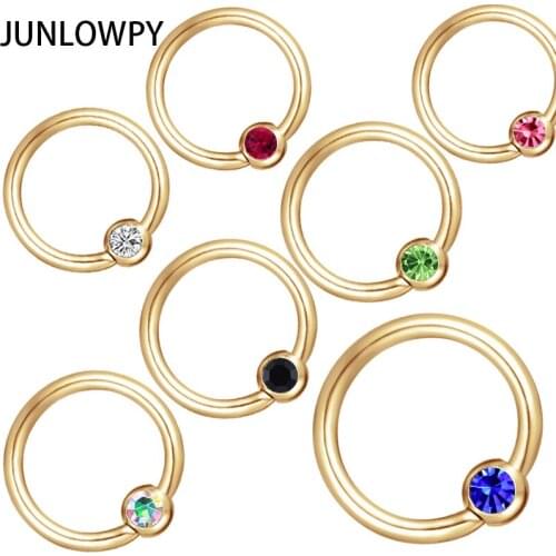 JUNLOWPY 16G 316L Surgical Steel Captive Bead Nose Tragus Lip Nipple Belly Piercing Jewelry Rings Eyebrow Circle Helix Cartialge