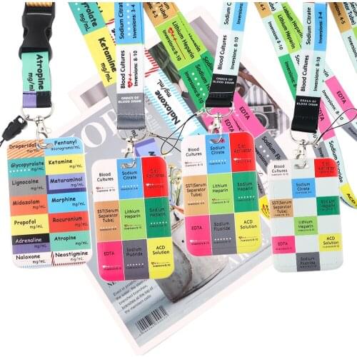 JY110 Blood Draw Medical Lanyard Credit Card ID Holder Badge Doctor Critical Care Anaesthetics ICU Bus Business Card Cover Badge