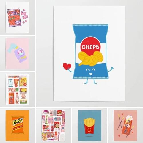 Canvas Hd Prints Pictures Anime Asian Snacks Wall Artwork Painting Home Decoration Modular Candy Poster For Living Room Frame