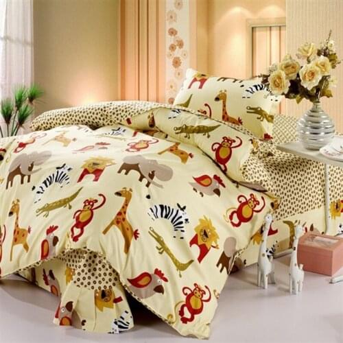 100% cotton cartoon animals printed 3pcs bedding set bed linen bed clothes duvet cover set #50-1