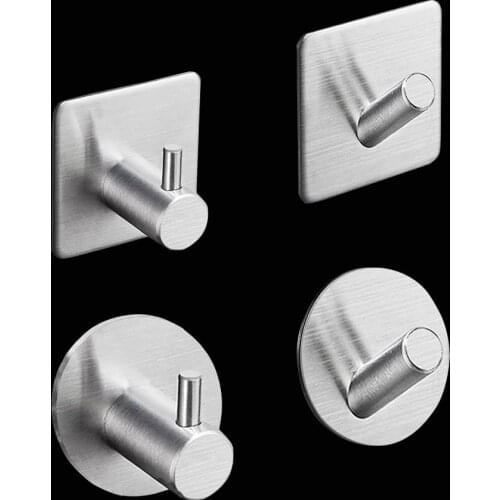 304 Stainless Steel Hook Self Adhesive Home Kitchen Wall Hook Coat Towel Hook for Bathroom Rustproof Hooks Hanger Rack Hanger
