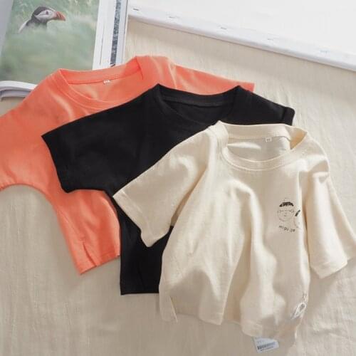 Summer Baby Boys T-shirts Casual Korean Short Sleeve Tops for Boy Kids Clothing 2 3 4 5 6 Years Toddler Girl Tshirts 2020 New