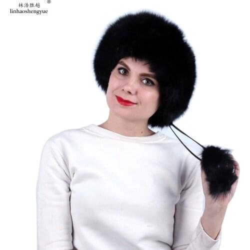 Linhaoshengyue Women Fox Fur Princess Hat Noble Fashion and Warmth