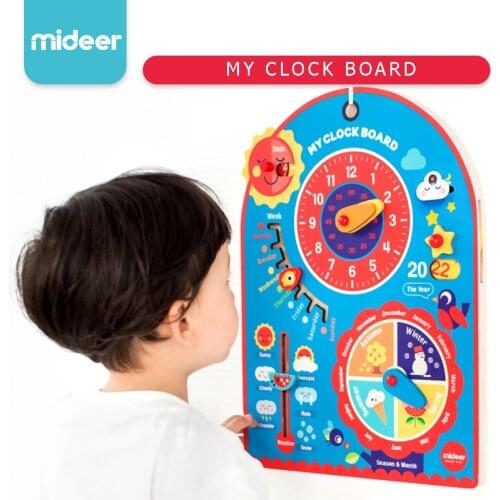 Mideer Baby Toy Wooden My Clock Board Hanging Board Children Cognitive Time Weather Season Education and Learning Toy Kids Gifts