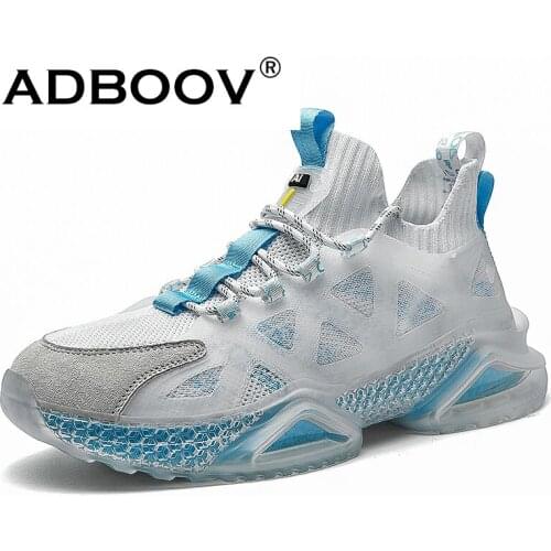 ADBOOV Fluorescent Sneakers Mens Breathable Fabric Casual Shoes Colorful Sole Dazzling Design Man Sport Shoes