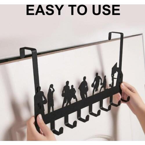 Wall Mount Hanger Hook Wrought Iron S-Shape Door Back Hook Strong Construction 8 Punch-free Towel Storage Hooks for Home