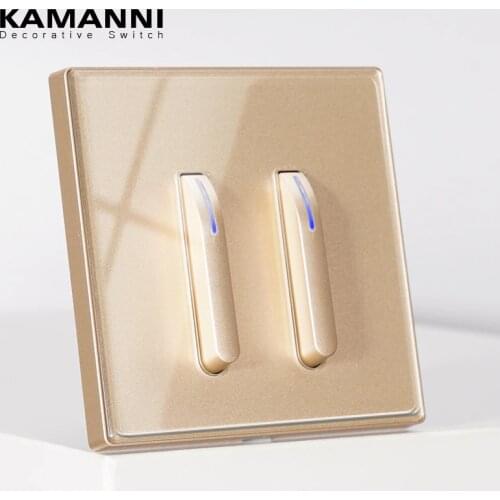 KAMANNI Luxury Light Switch General Standard Crystal Tempered Glass Piano Keys Model Design Push Botton Wall Switches 220V New