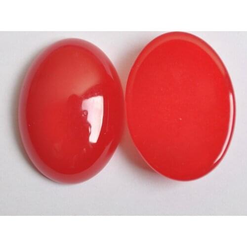 25x18MM Natural Luck Red Stone Oval Cabochon Jewelry Making (2pcs/lot) H046