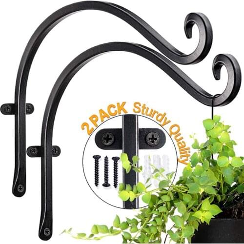 Newest Arrival Flower Basket Hook Wrought Iron Stand Decoration for Bird Feeders / Plants / Lanterns