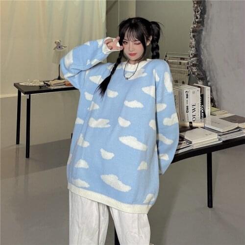 New womens autumn and winter loose cloud knit sweater