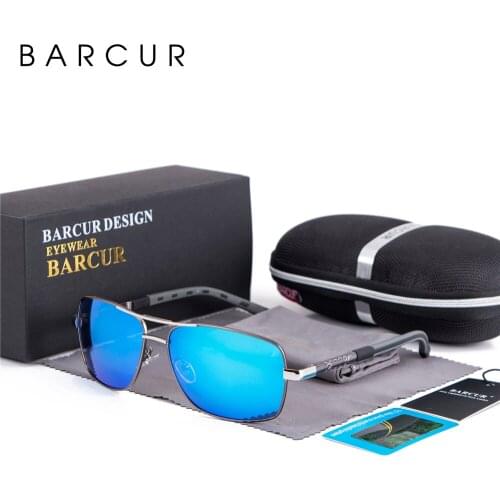 BARCUR Mens HOT Fashion Driving Polarized Sunglasses for Men Rectangle Sun glasses Brand Designer Quality Male Glasses