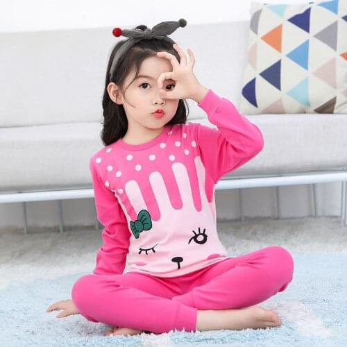 TUONXYE Boys Girls Pajamas Set Children Pink Rabbit Cotton Kids Long Sleeve Pijama Baby Sleepwear Clothing