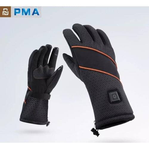 PMA Thermal Electric battery Heated Gloves Winter Skiing Motorcycle Gloves Unisex Black Hands Warmer Touchscreen For Outdoor
