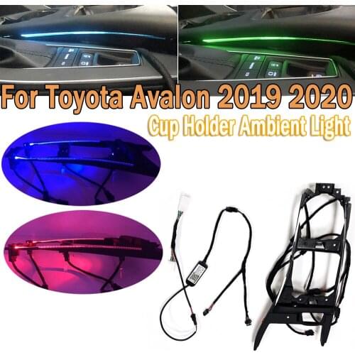 PMFC Ambient Light Water Cup Holder Light Atmosphere Lamp Decorative Light Ice blue/64 Colors For Toyota Avalon 2019 2020