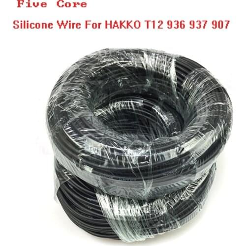 Five Soft Core Silicone Wire For HAKKO T12 936 937 907 Soldering Station Handle Line