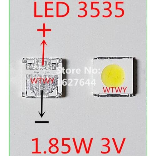 1000pcs WOOREE LED 3535 LED Backlight TV High Power 1.85W 3V LED Backlight Cool white For LED LCD TV Backlight Application