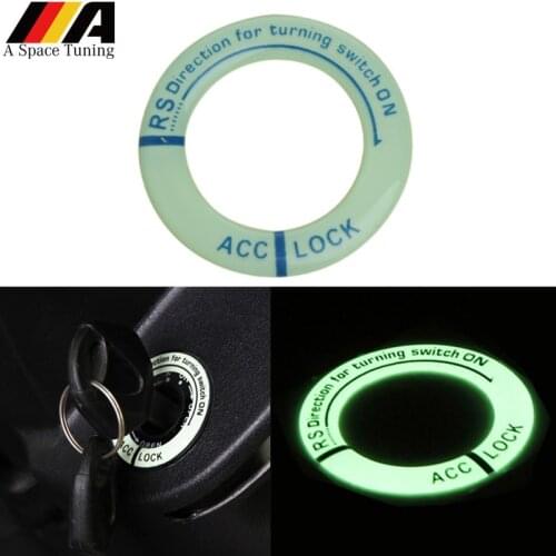 Car Light Luminous Ignition Switch Sticker Glow Key Ring Hole Cover Motorcycle Decal For BMW Ford Honda Toyota Suzuki Audi Kia