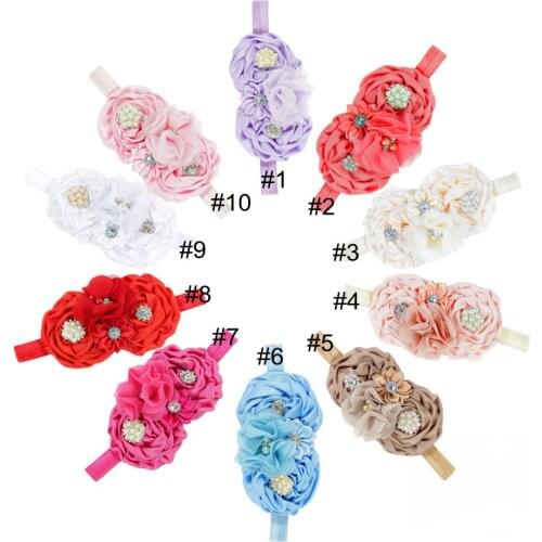 Yundfly Vintage Baby Girls Satin Rose Headband Elastic Princess Hairband Photo Props