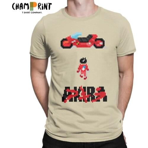 Funny Pixel Art Neo Tokyo AKIRA T-Shirt Men Round Neck Cotton T Shirts 8 Bit Short Sleeve Tees Big Size Tops