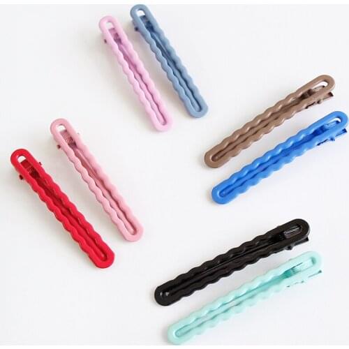 2 pcs/Set-New Product Of Girls Sweet Cream Color Drop Glaze Hair Clip Woman Simple Temperament Wave Clip Hair Accessory