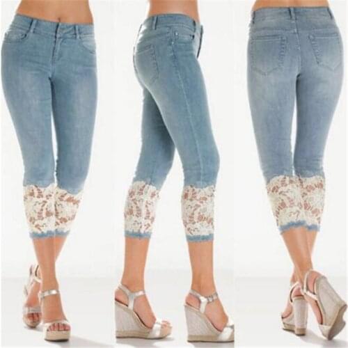 LJCUIYAO High Waist Jeans For Women Slim Stretch Denim Jean Bodycon Hollow Stitching Skinny Push Up Jeans Front Rear Pocket Pant