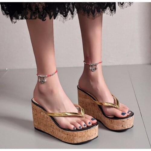 Womens Platform Wedges Sandals Wedges Flip Flops High Heel Sandals Slippers White Beach Sandals Bohemia Flip Flops Pink