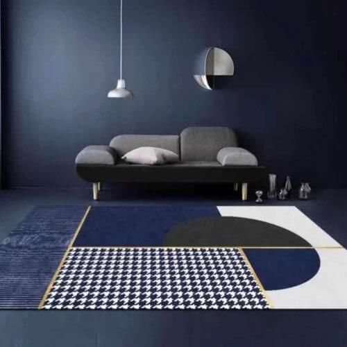 Nordic modern light luxury geometric carpet living room simple sofa coffee table bedroom bedside cushion can be washed