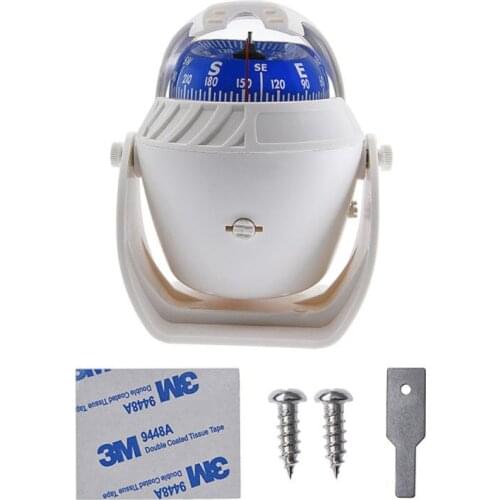 1pcs Car Vehicle Compass Navigation Ball Waterproof IP 67 Sea Pivoting Marine Compass Car Compass With Electronic LED Light