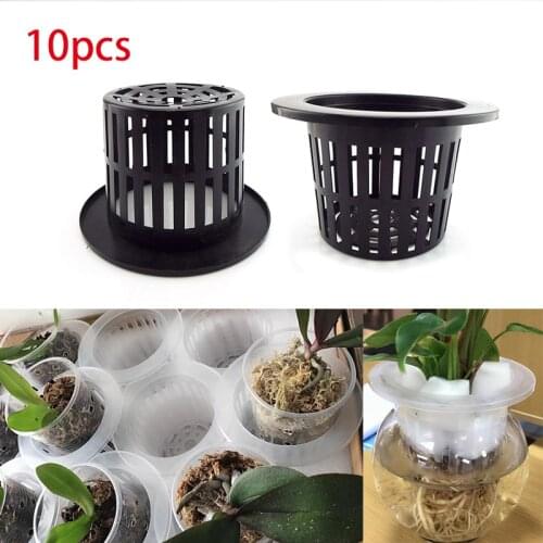 10Pcs Hydroponic Colonization Mesh Pot Net Cup Basket Plant Grow Holder Nursery Hydro Aeroponic Planting Soilless Greenhouse