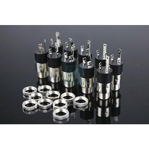 10PCS/LOT PJ392 3.5mm Stereo Female Sockect Jack with Screw 3.5 Audio Headphone Connector PJ-392