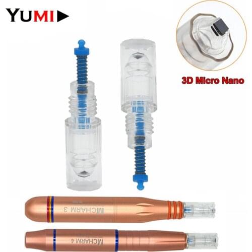 100PCS/lot 9mm Screw Disposable Sterile 3D Micro Nano Square Chip Needles Cartridges Tips For Charmant MCHARM 3 4 Artmex Pen