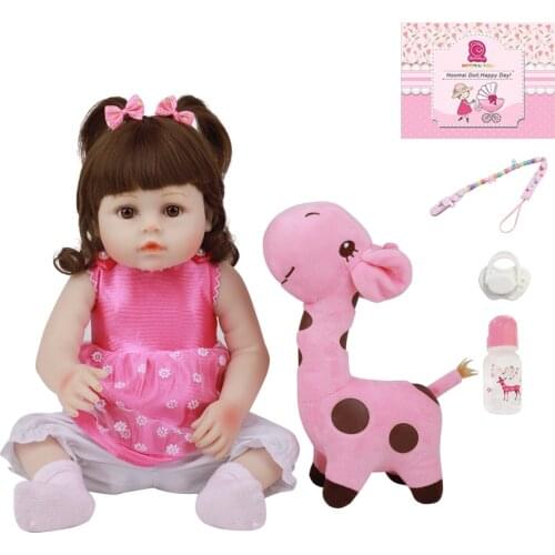 18" Fashion Bebe Reborn Baby Doll Cute 48CM Silicone Full Body Realistic Princess Girl Doll With Toy For Kid Birthday Xmas Gifts