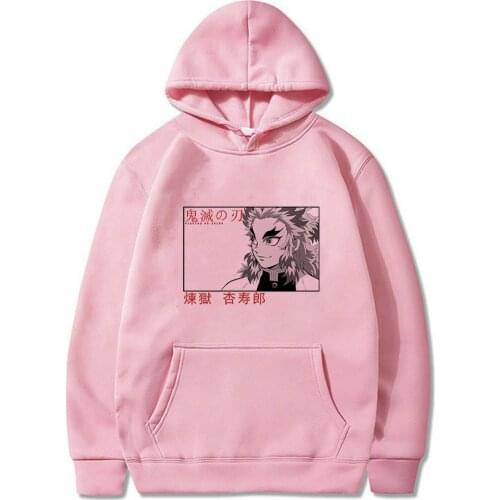 2021 Demon Slayer Hoodie Anime Rengoku Kyoujurou Printed Mens Hoodie HipHop Brother Streetwear Casual Hoodie Tops