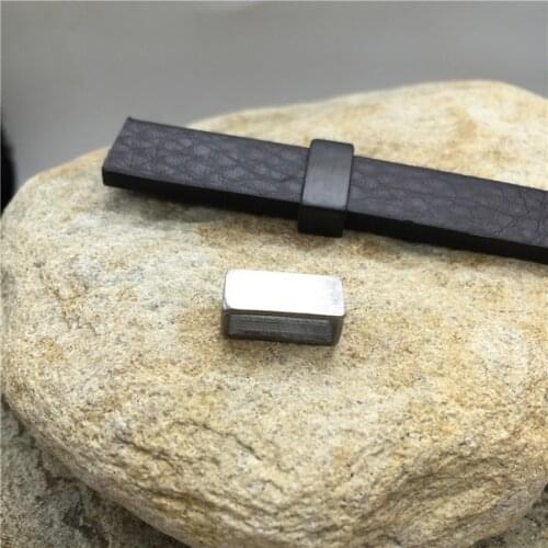 316l Stainless Steel European Rectangle Hole Charms Beads Leather Bracelet DIY Jewelry Wholesale Spacer Bead