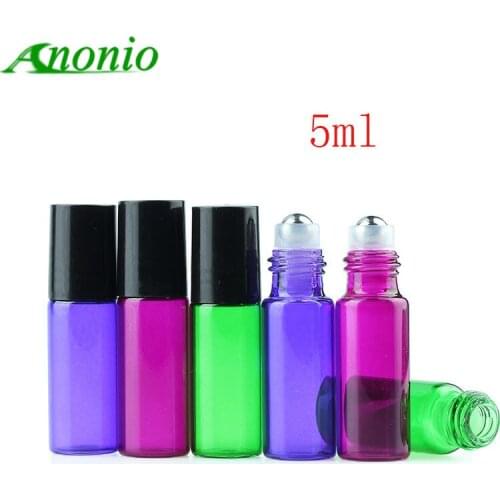 5ml Empty blue-purple rose green Glass Roll On Bottles Essential Oil Perfume Bottle deodorant roll on bottles roller bottle H0C