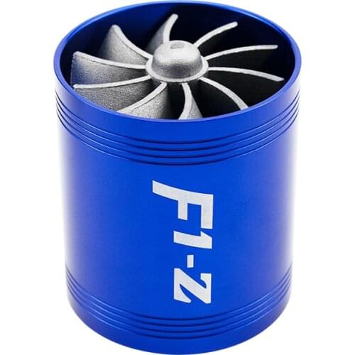 Car Turbocharger Auto Turbo Kit Turbo Compressor Fuel Saver Fan Rubber F1-Z Double Turbine Car Saving Efficiency Supercharger