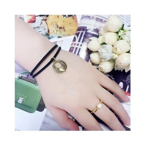 B233 2017 cheap Creative Lace Bracelet Double layer Wings heart Bracelets & Bangles For Woman man Charms Jewelry accessroies