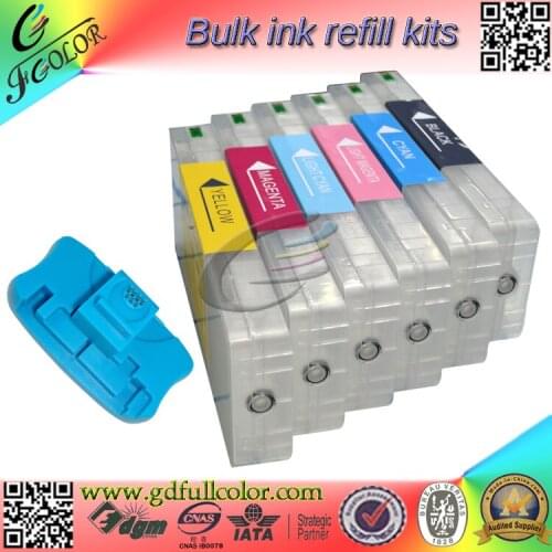 Free shipping Refillable Cartridge with Chip and Resetter Combo kits for Epson 7900 7910 ink refill kits