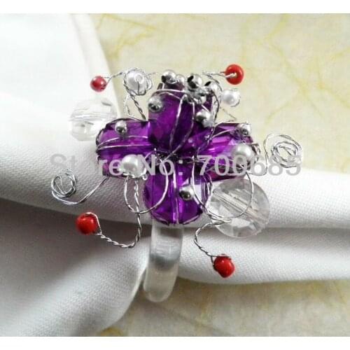 Beaded wedding napkin ring, napkin holder, decoration napkin ring