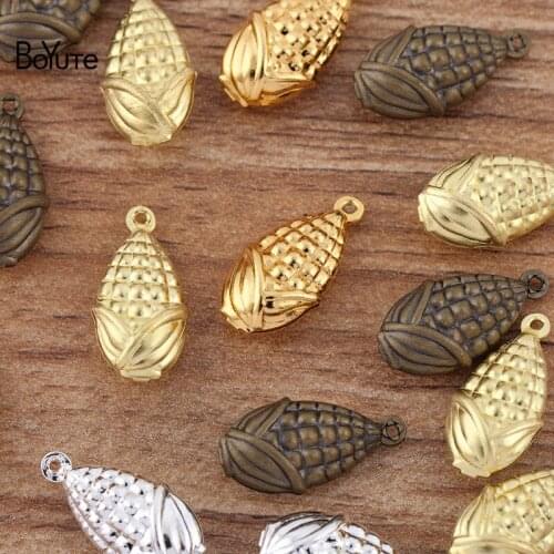 BoYuTe (100 Pieces/Lot) 19*10*7MM Metal Brass Middle Hollow Corn Charms Jewelry Accessories Diy Handmade Materials