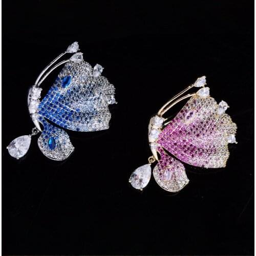Luxury Blue Red Zircon Insect Brooches Pins for Women Men Cute Butterfly Jewelry Broach Wedding Broche Pin Brosche femme bijoux